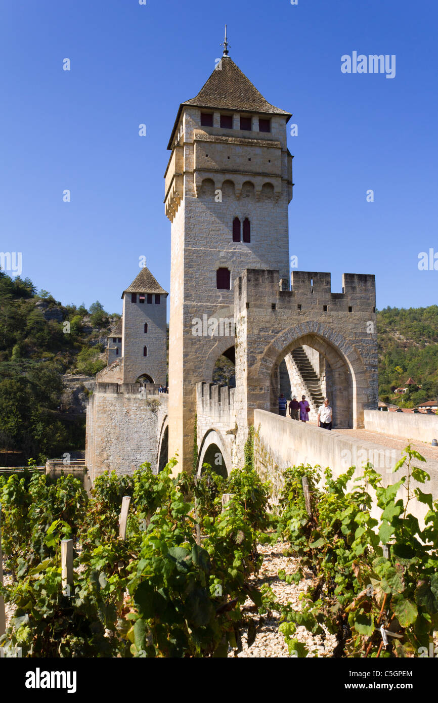 Lo Storico Porto Valentre a Cahors, Lotto 46, Midi Pirenei, Francia, Europa Foto Stock