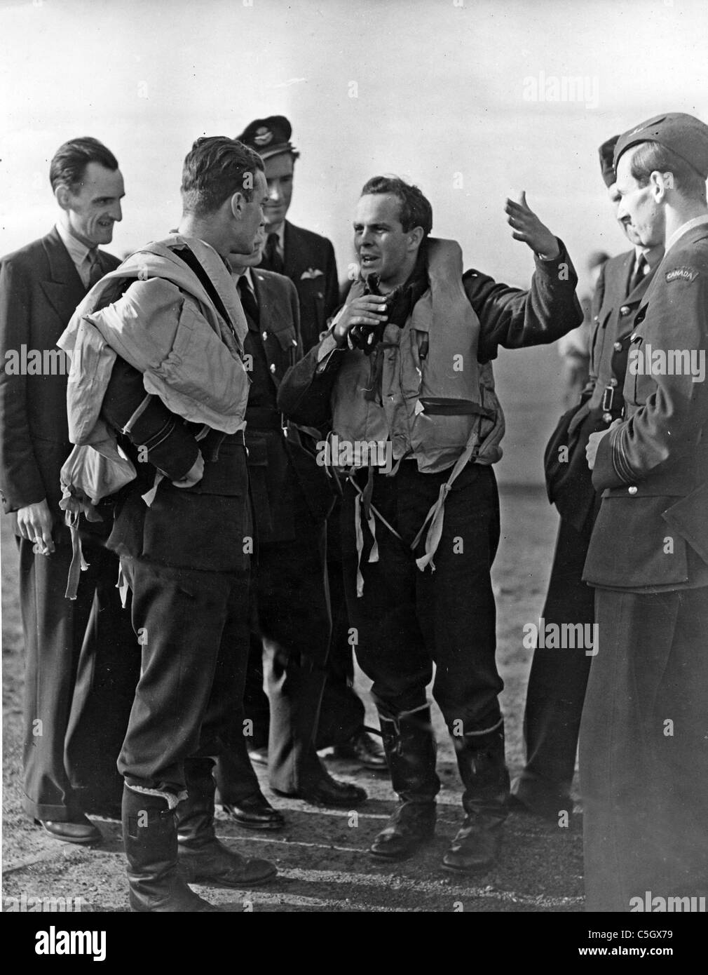 452 Squadrone RAAF a RAF Kenley 20 settembre 1941. Flt Keith Chisholm descrive il suo combattimento - vedere la descrizione riportata di seguito Foto Stock