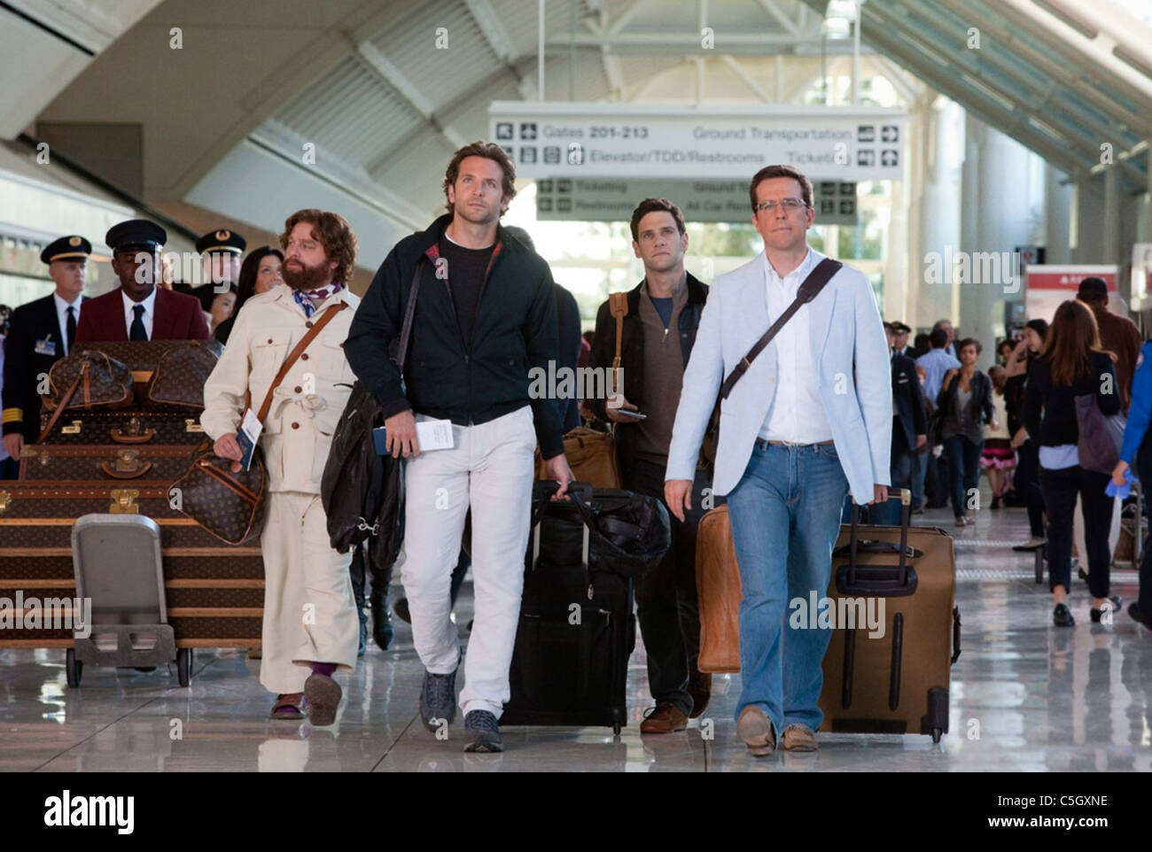 La sbornia PARTE II 2011 Warner Bros film Da sinistra: Zach Galifianakis, Bradley Cooper, Justin Bartha ed Ed Helms. Foto Stock