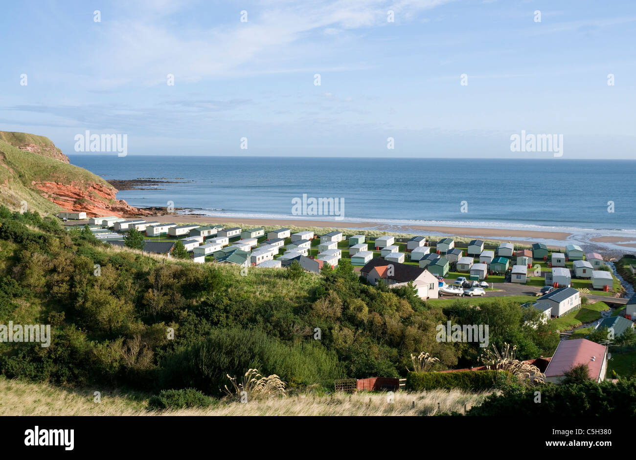 Pease Bay Caravan Park Foto Stock