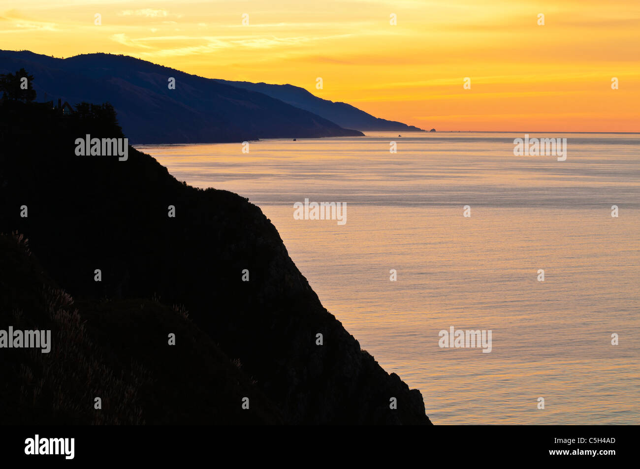 La luce del mattino sul Big Sur Costa, California Foto Stock