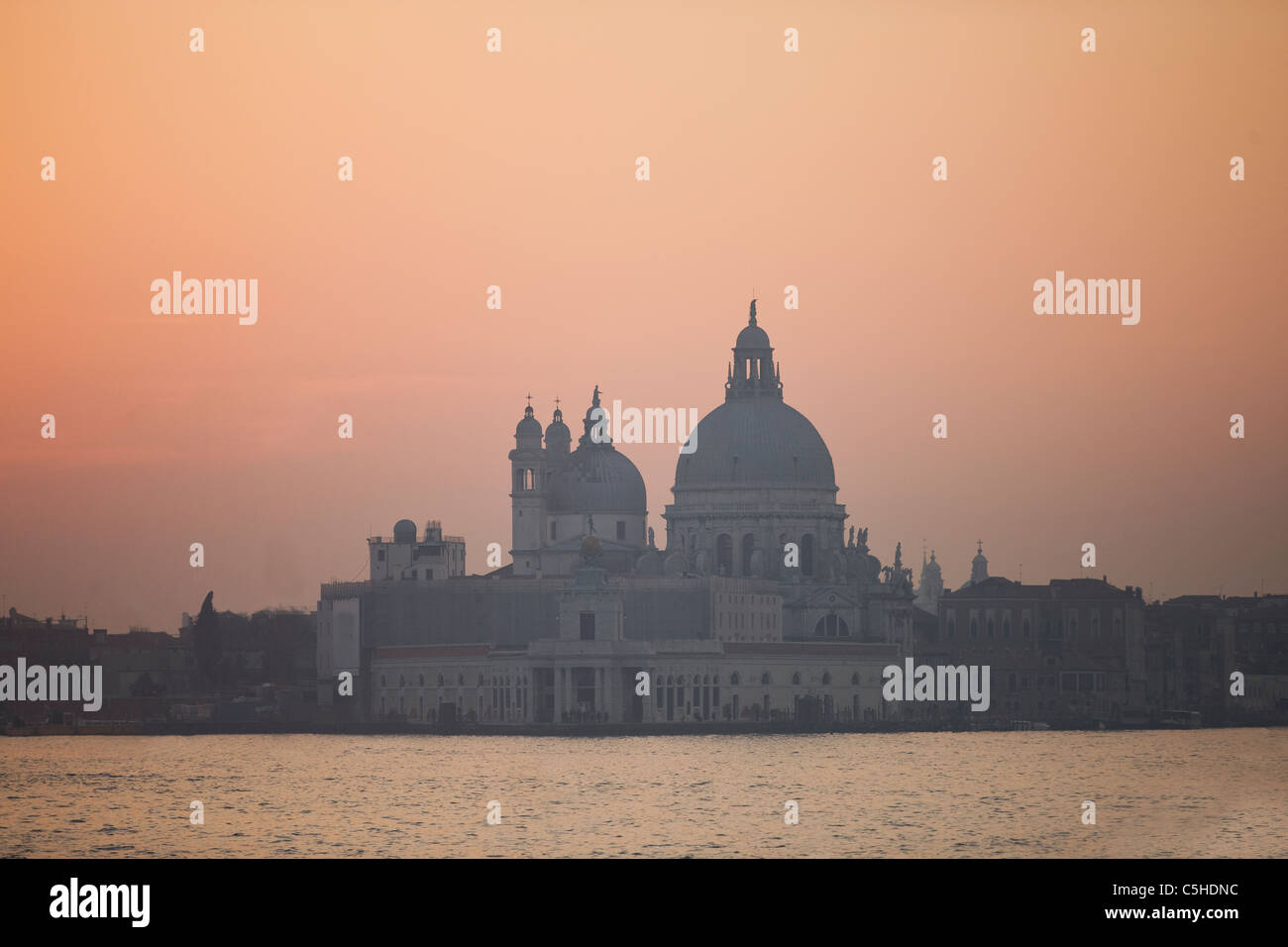 Venezia, tramonto, Italia, Santa Maria della Salute, Foto Stock