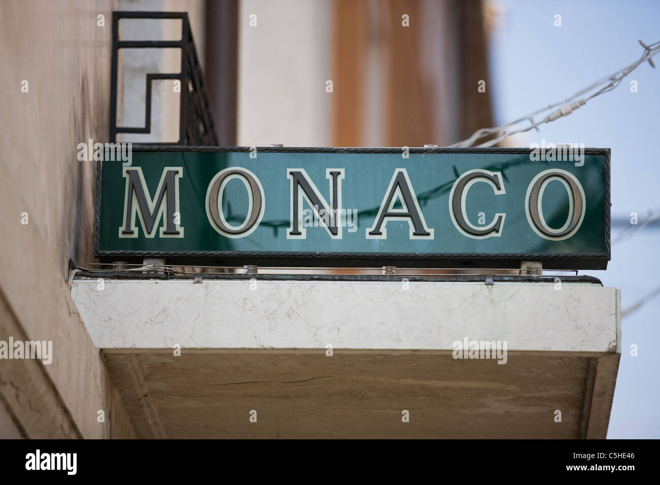 Segno per il Monaco Hotel, Venezia, Italia Foto Stock