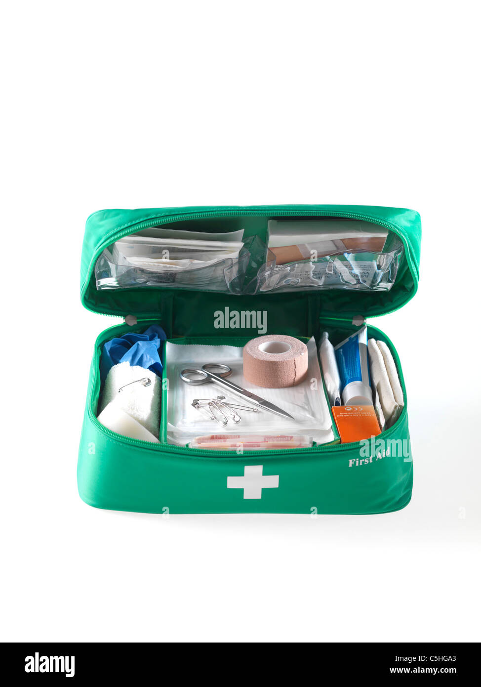 Kit di primo soccorso Foto Stock