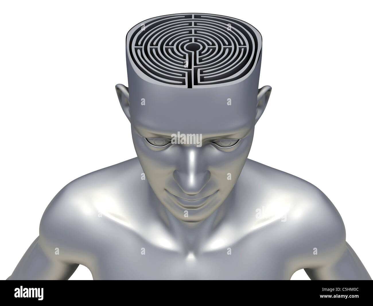 Testa con labirinto Foto Stock