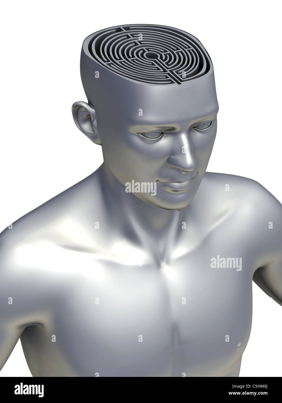 Testa con labirinto Foto Stock