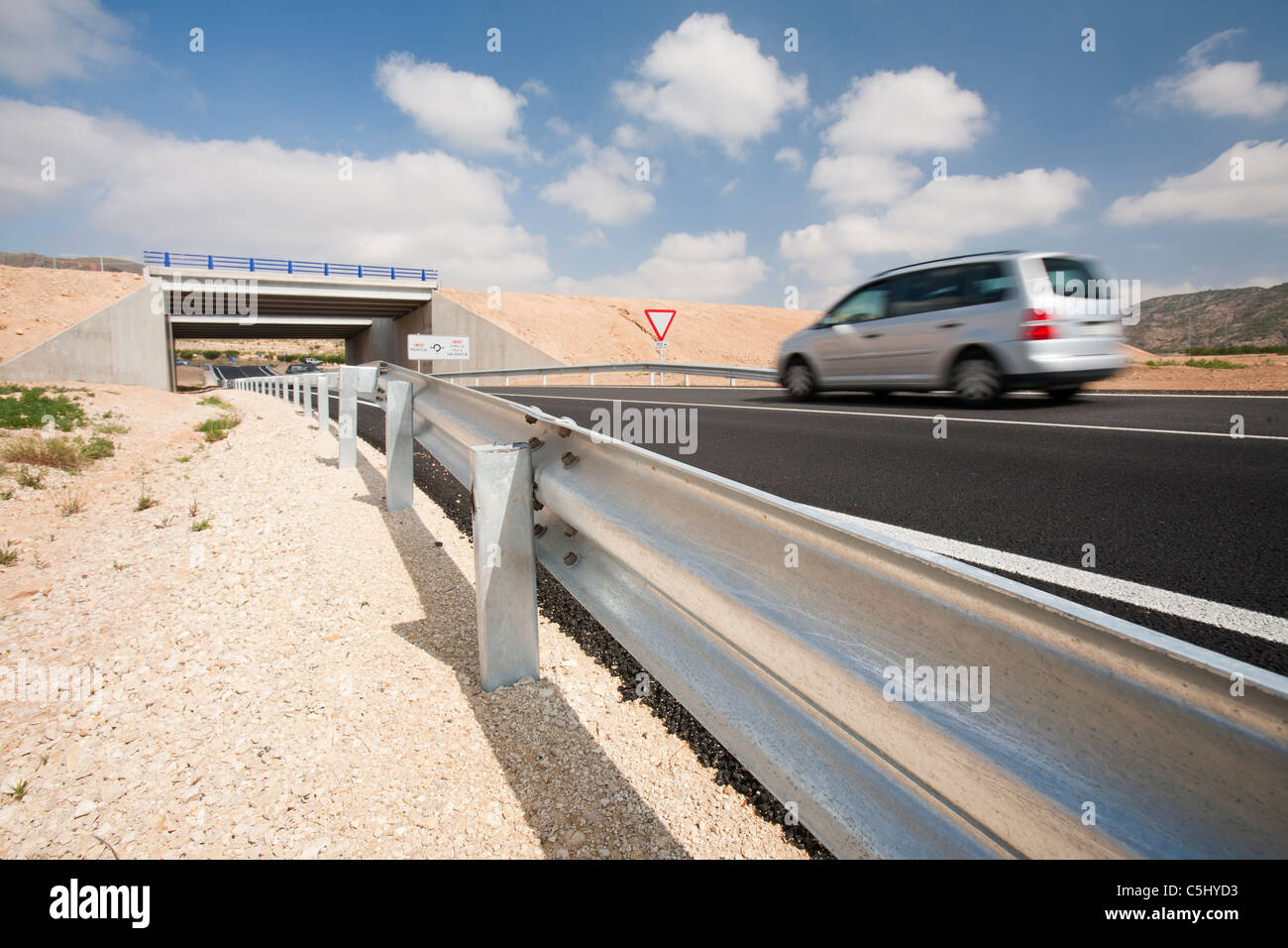 Una nuova strada essendo costruito in Andalusia, Spagna. Foto Stock