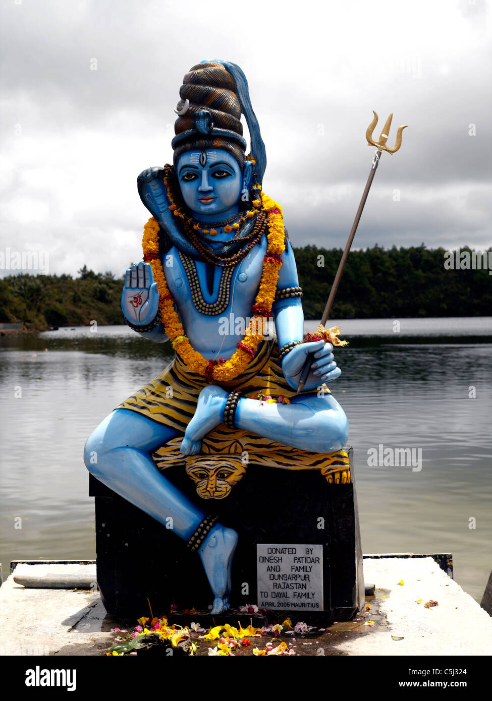 Grand Bassin Maurizio Shiva con Trident Foto Stock