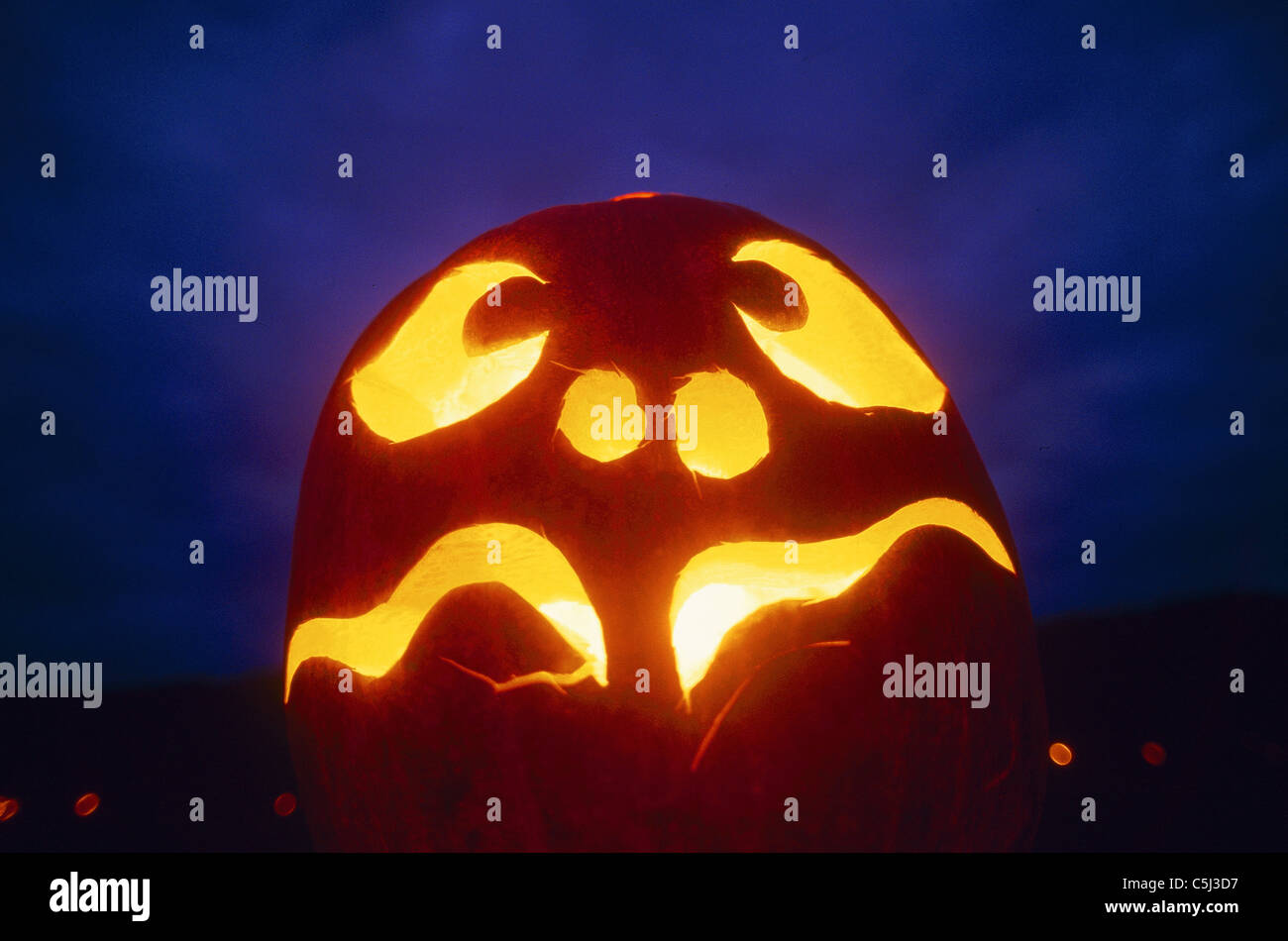 Close up di un jack-o-lantern Foto Stock