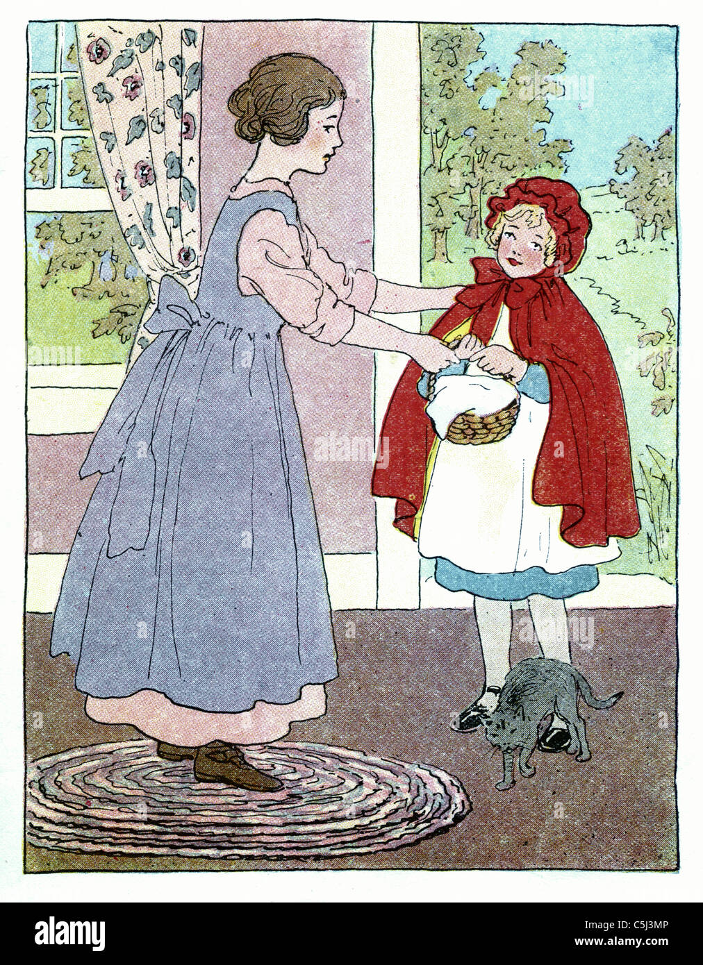 Little Red Riding Hood antiquario illustrazione del libro Foto Stock