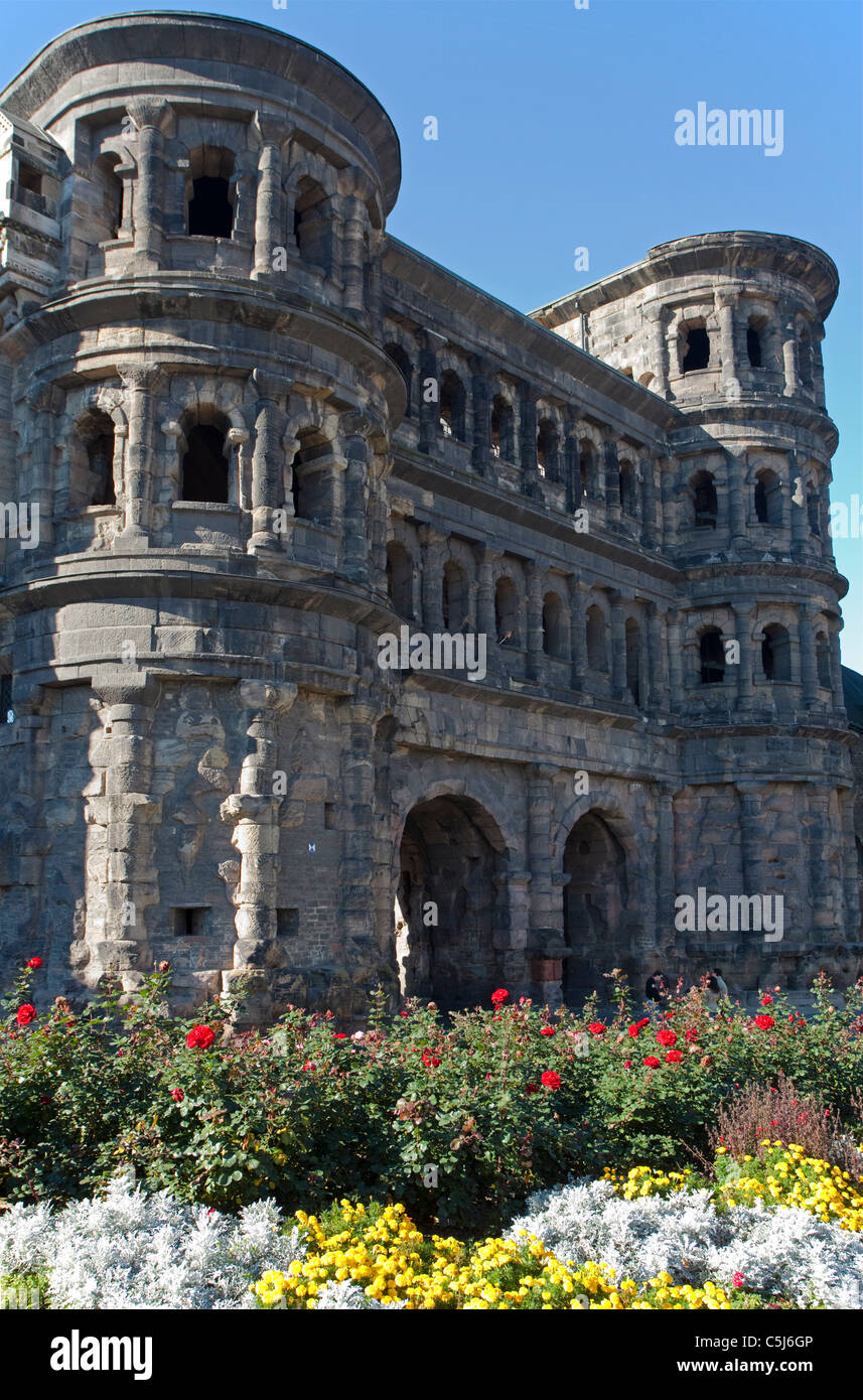 Porta Nigra, Wahrzeichen von Trier und UNESCO Weltkulturerbe, Porta Nigra, landmark, Patrimonio Mondiale dell Unesco Foto Stock