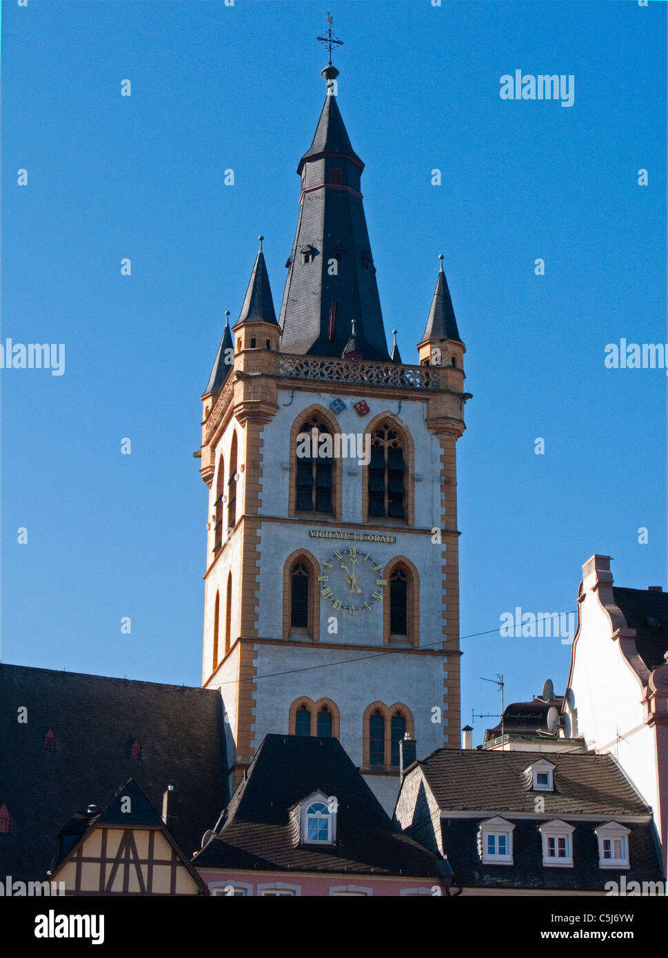 Marktkirche San Gangolph, am Hauptmarkt von Trier, chiesa di mercato, Saint Gangolph, al mercato principale Foto Stock