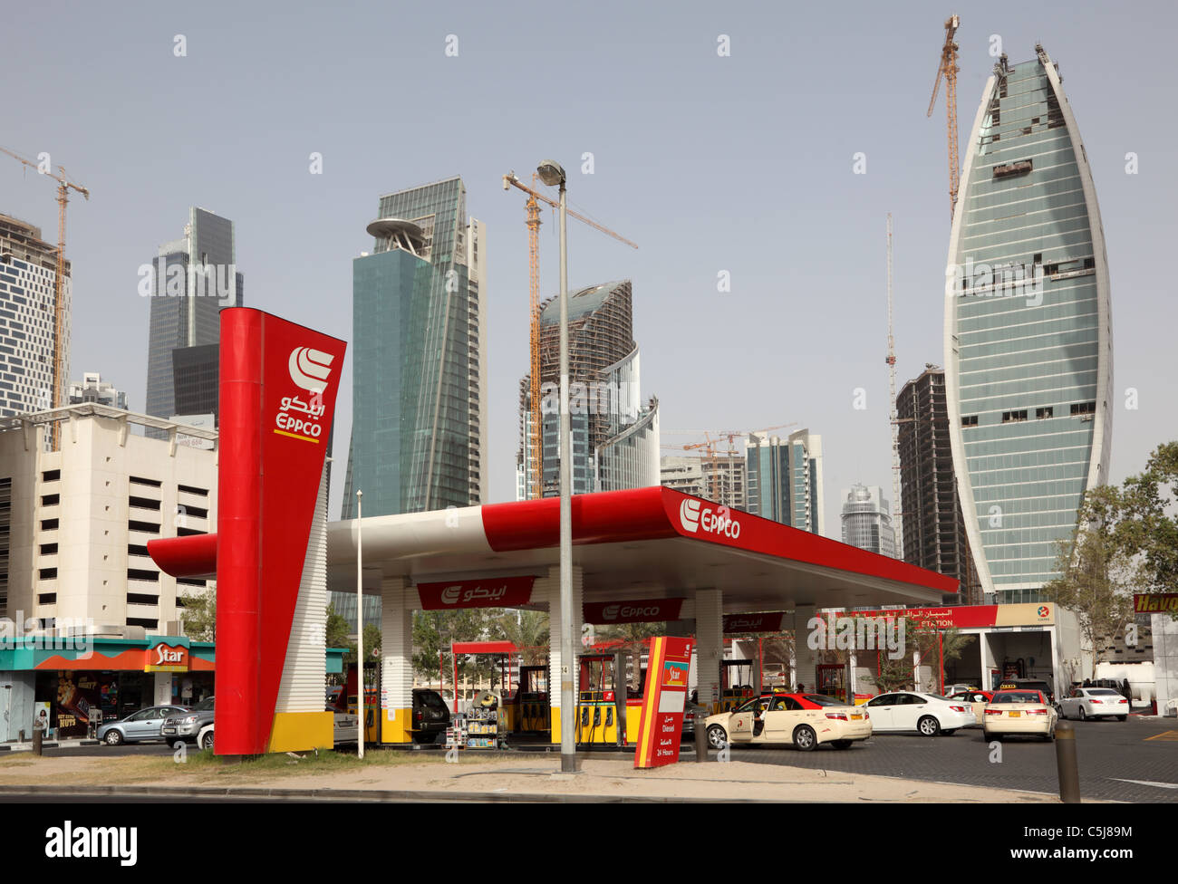 Eppco stazione di benzina in Dubai Emirati Arabi Uniti. Foto Stock