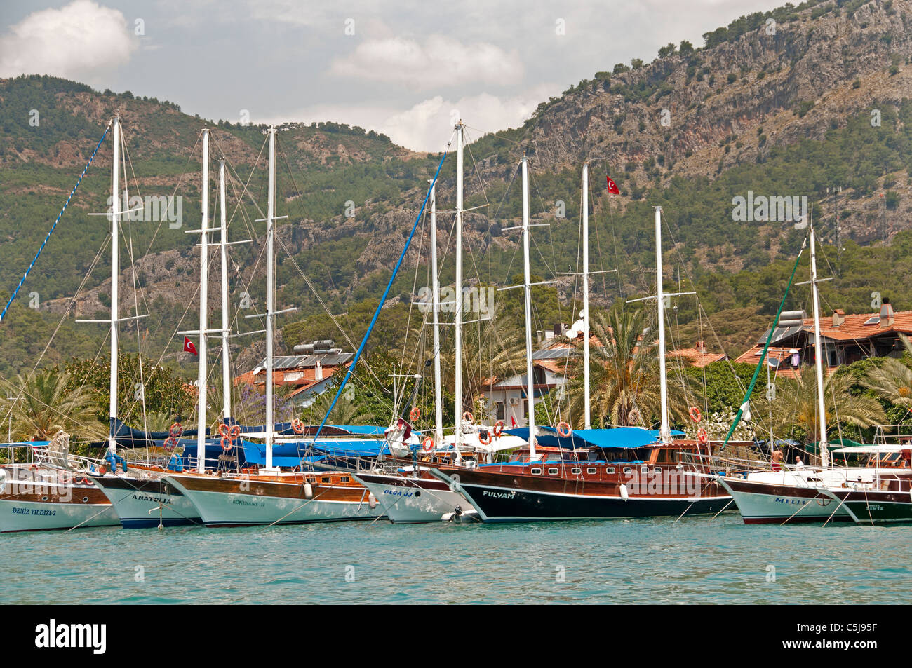 Port Harbour Gocek Marina vicino a Fethiye Turchia Bagno Turco Foto Stock