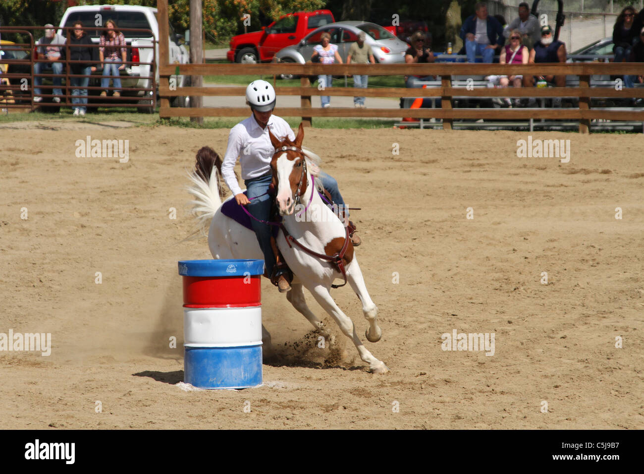 Corse di cavalli Concorsi. 4H DIVISIONE. Canfield fiera. Mahoning County Fair. Canfield, Ohio, Stati Uniti d'America. Foto Stock