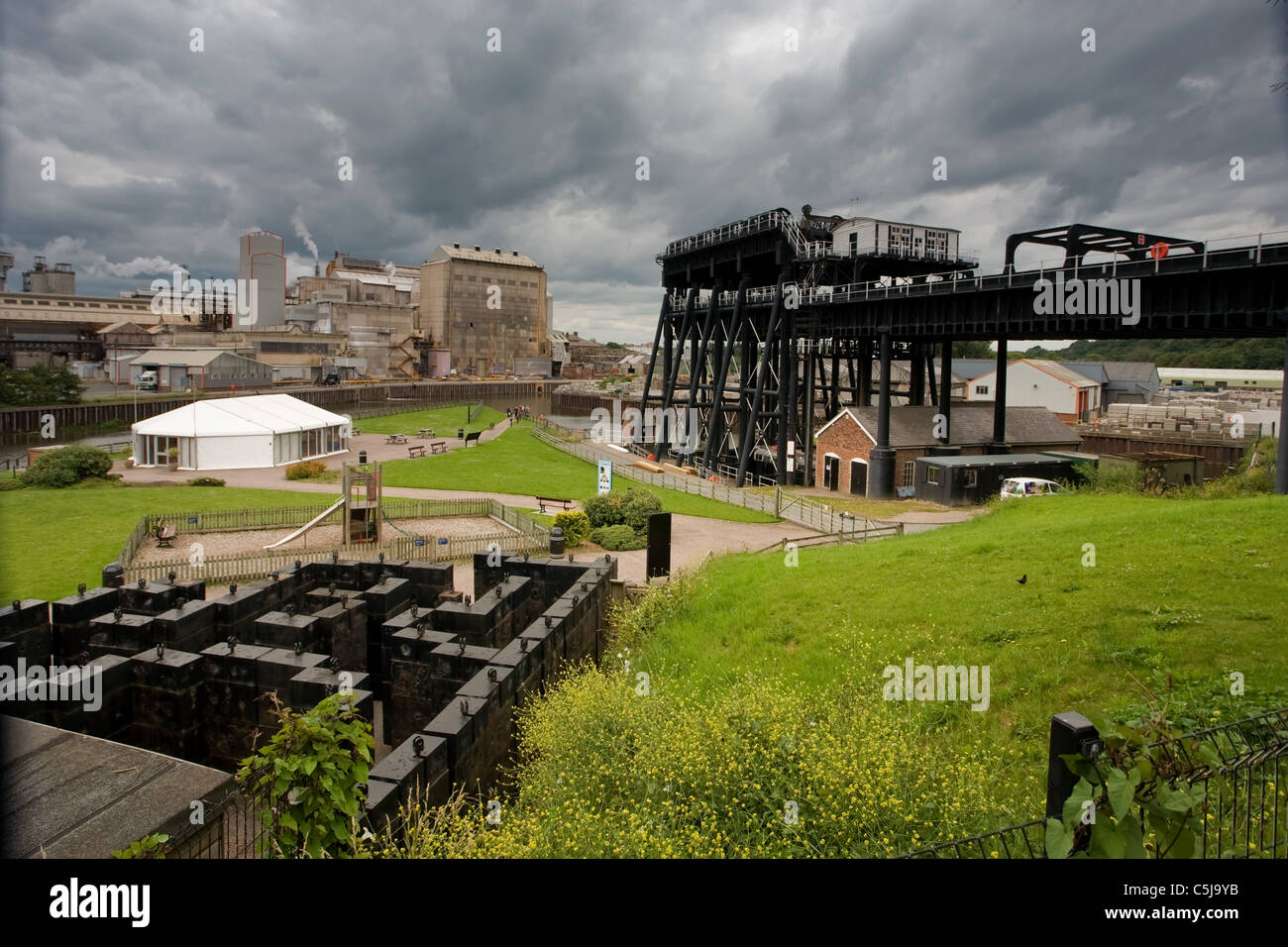 Vista generale di Radlett boat lift Foto Stock