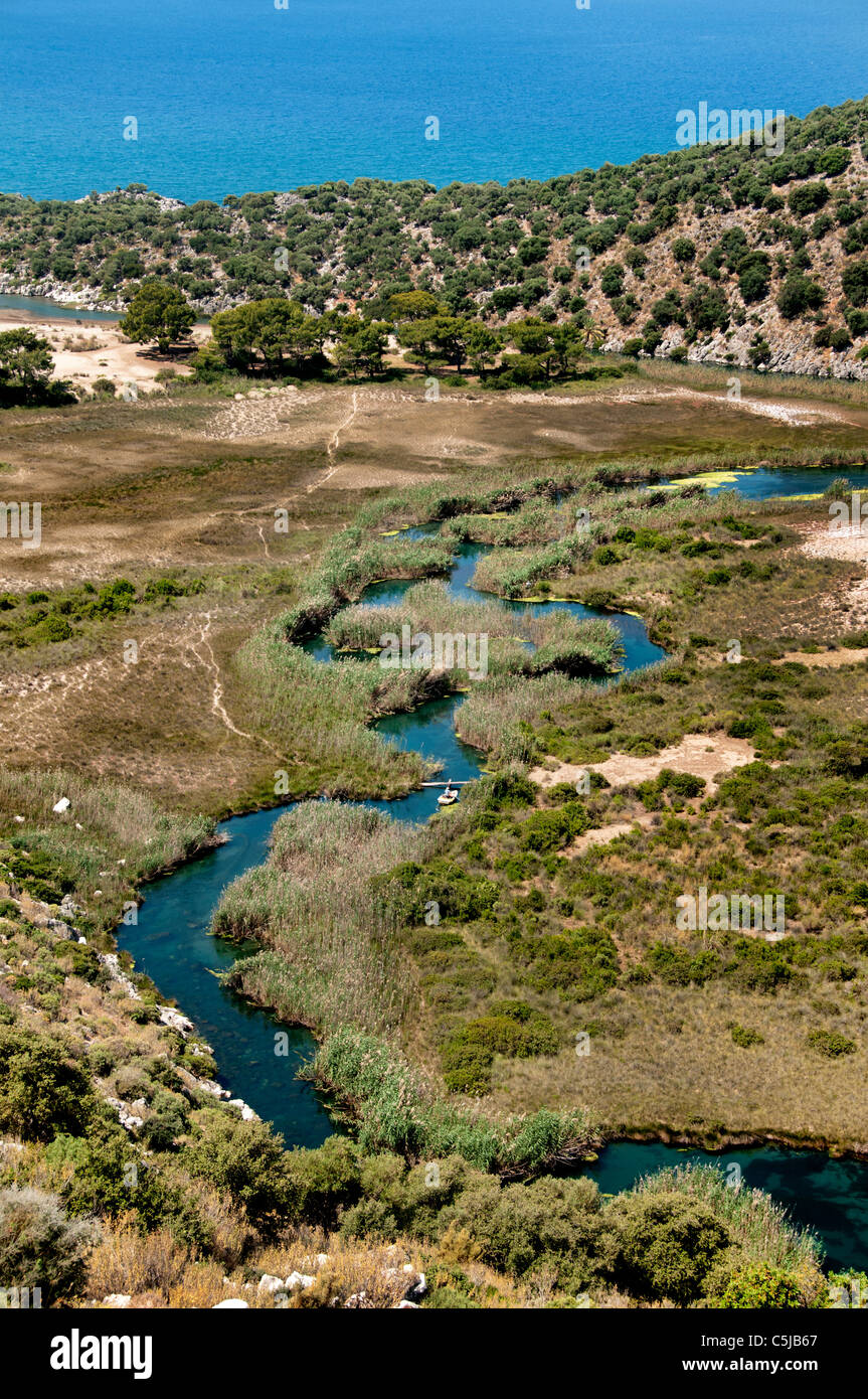 Demre Costa Fiume Mare Sud Turchia zone umide wetland Foto Stock
