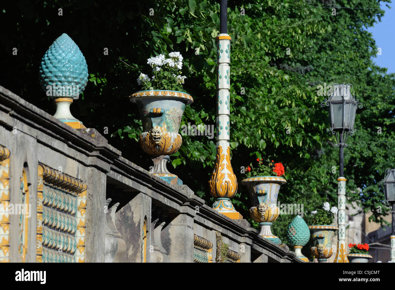 Ceramica di Caltagirone, Sicilia, Italia Foto Stock