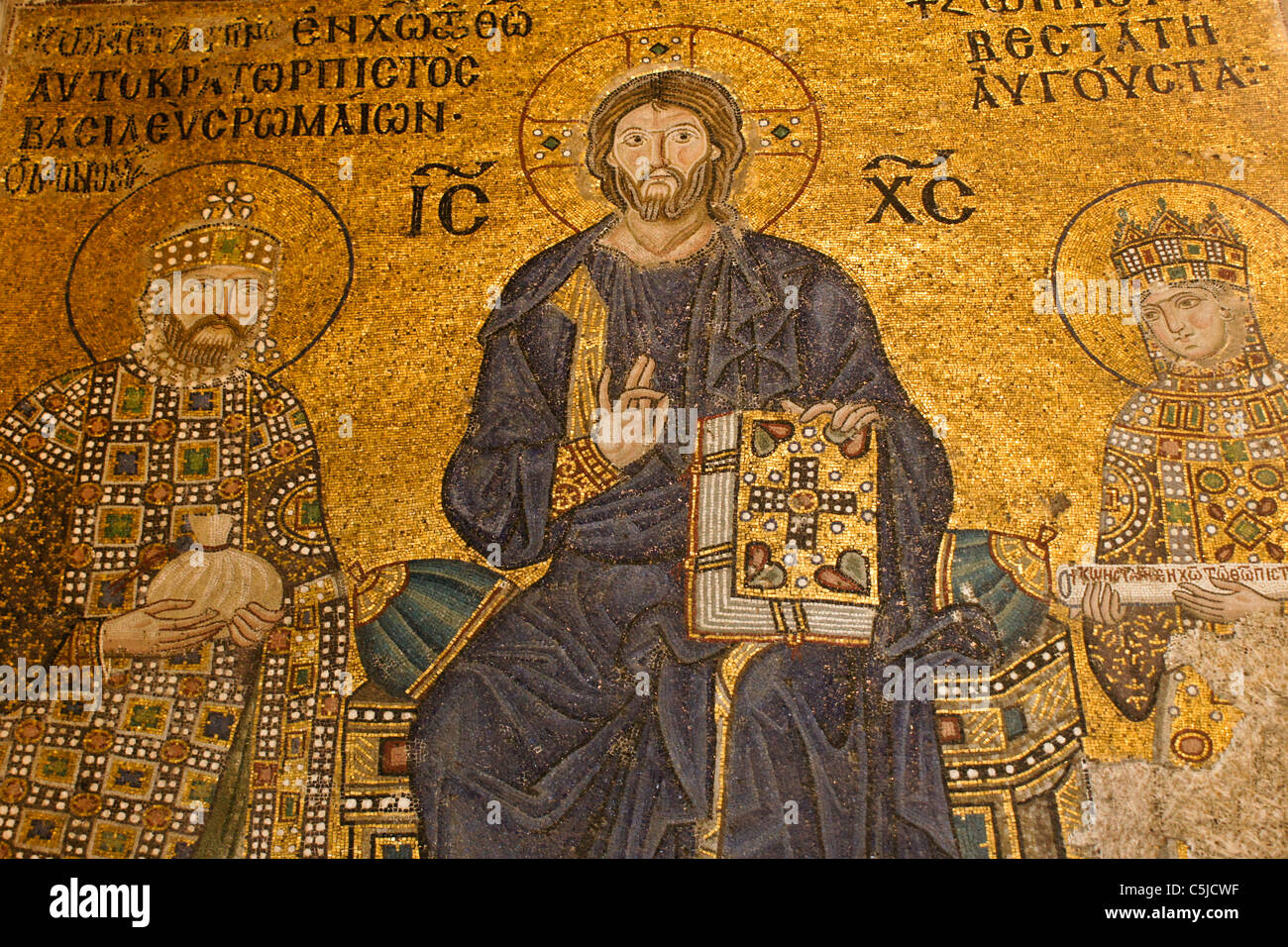L'Empress Zoe mosaico nel Museo Hagia Sophia, Istanbul, Turchia Foto Stock