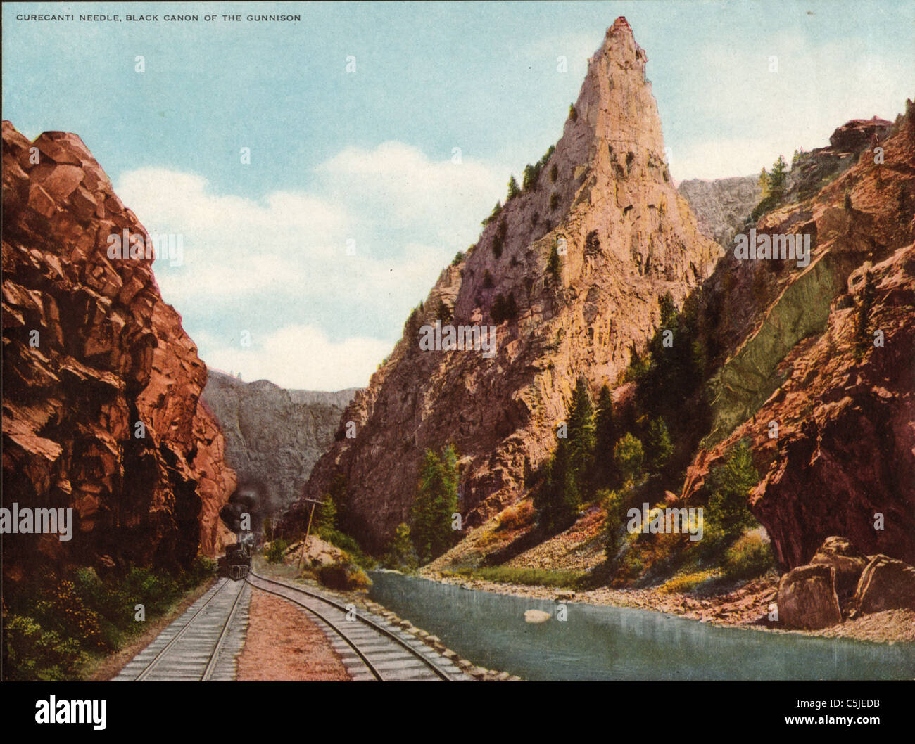 Antiquario illustrazione 'ago Curecanti Black Canyon del Gunnison' da 'Rocky Mountain vista sul Rio Grande" (1914) Foto Stock