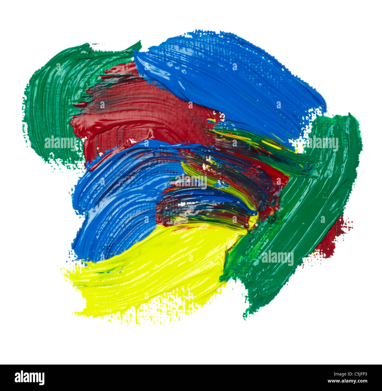 Pittura a olio tratti e i tratti di pennello Foto Stock