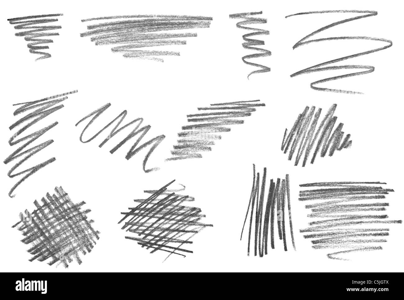 tratti di matita Foto Stock