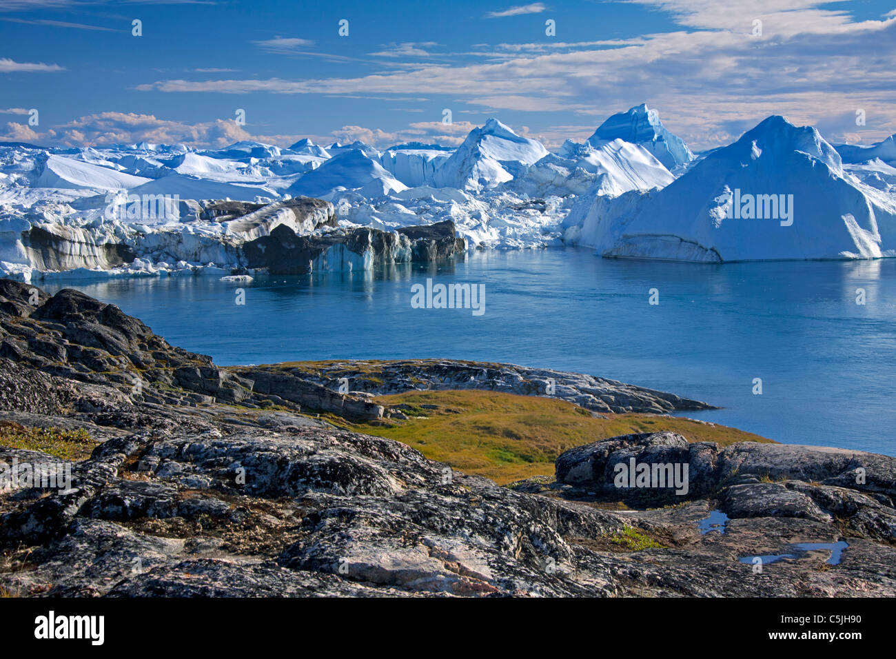 Iceberg nel Kangia icebergs, Disko-Bay, UNESCO World Heritage Site, West-Greenland, Groenlandia Foto Stock