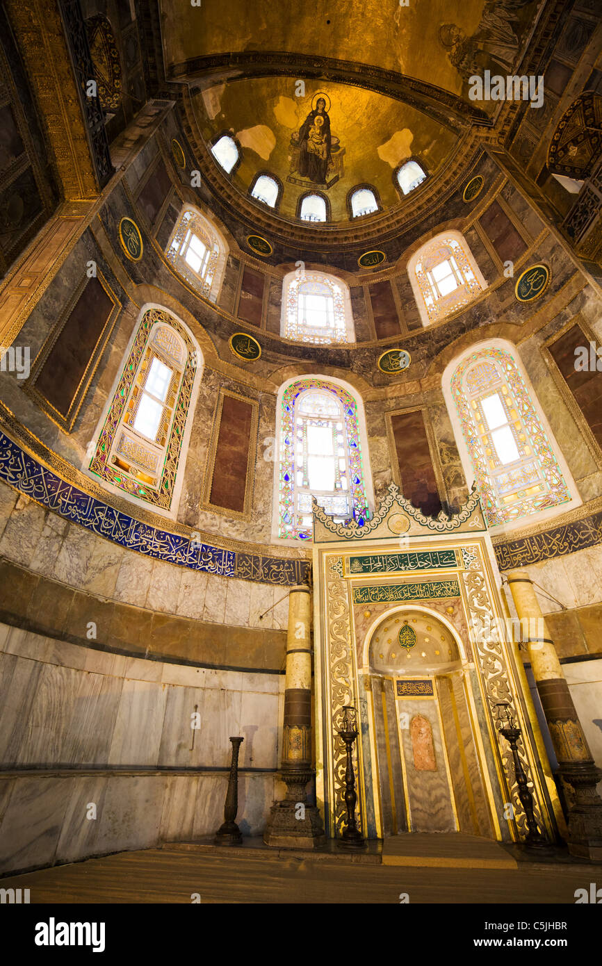 Mihrab nell'Hagia Sophia in Istanbul, Turchia Foto Stock