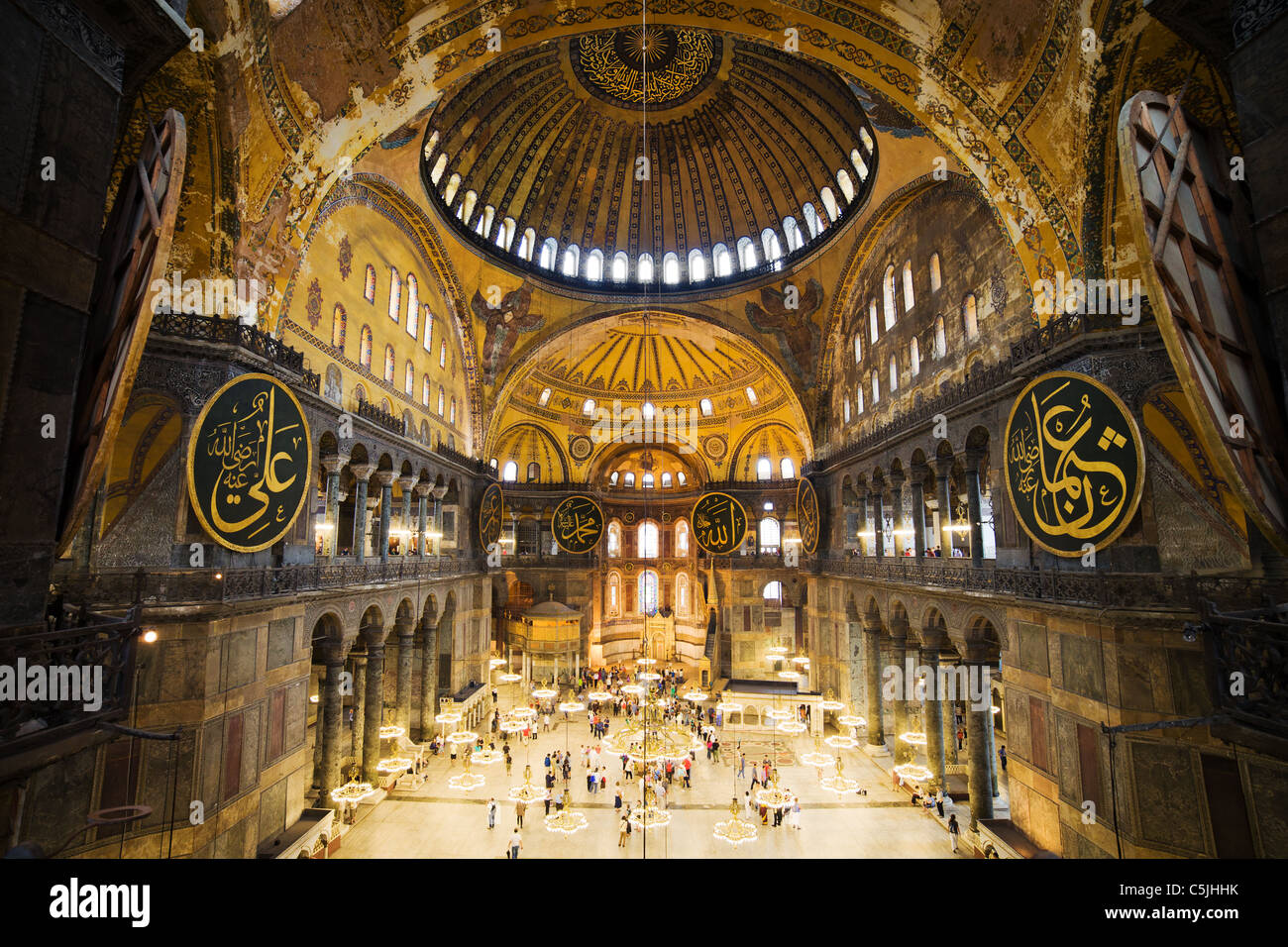 La Hagia Sophia interno, famoso bizantina landmark ad Istanbul in Turchia Foto Stock