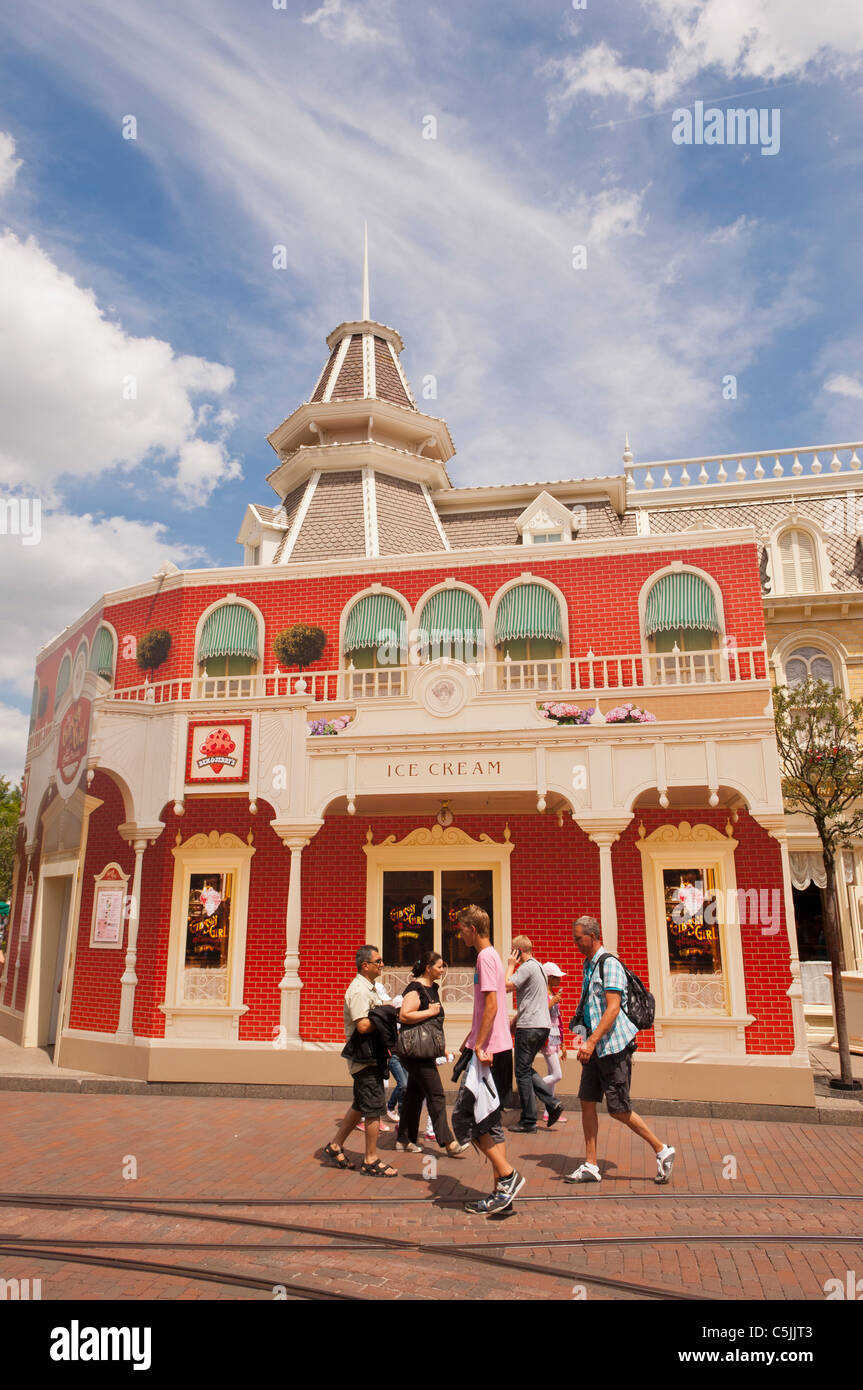 La Gibson Girl gelateria shop store in Main Street USA a Disneyland Paris in Francia Foto Stock