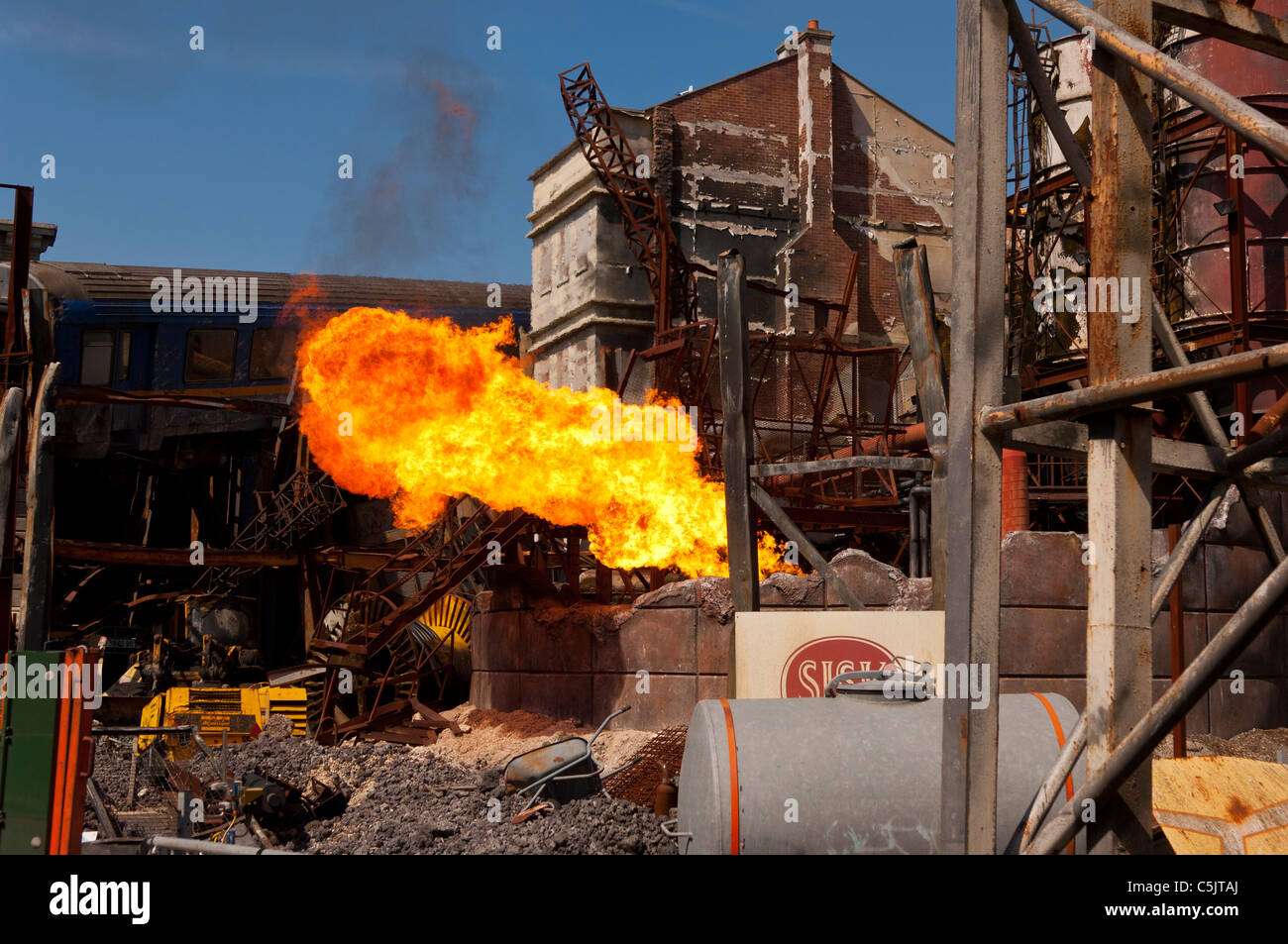 Un set cinematografico che mostra effetti speciali all'interno del Walt Disney Studios Park a Disneyland Paris in Francia Foto Stock