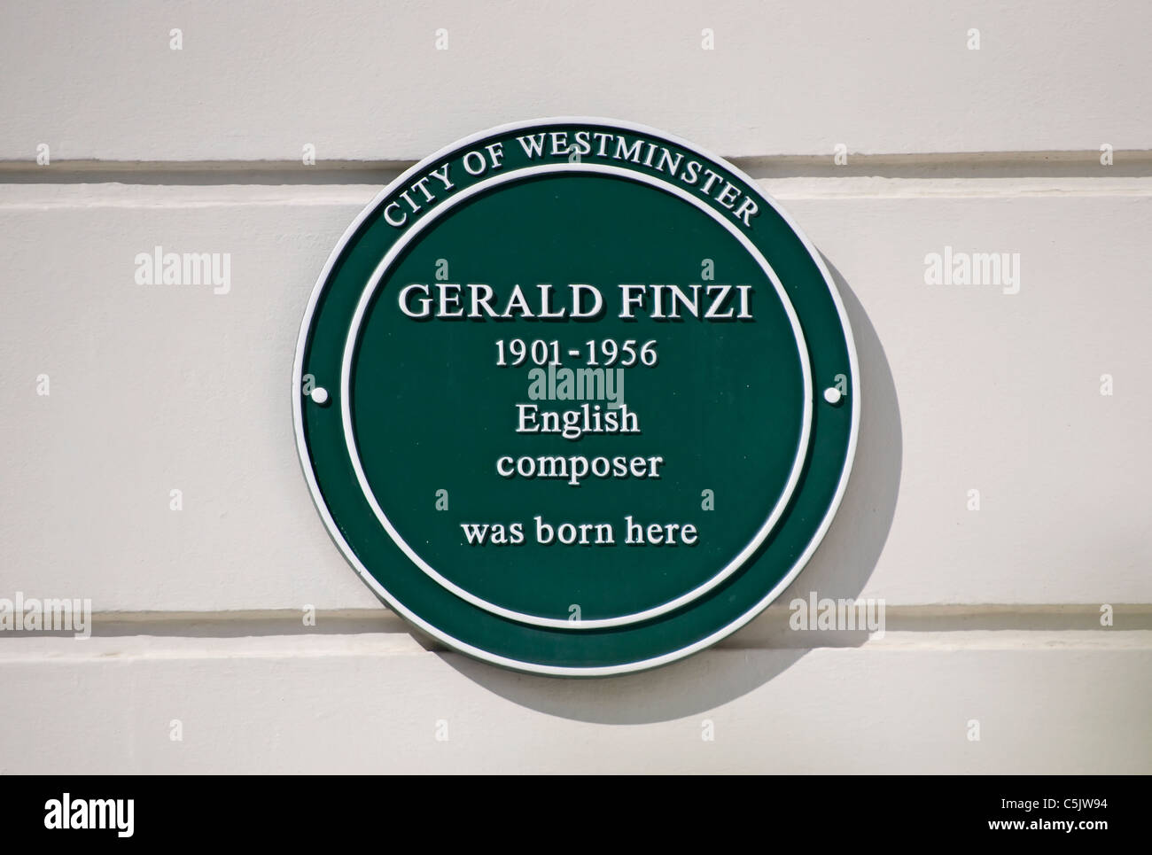 Consiglio di westminster lapide segna il luogo di nascita del compositore gerald finzi, in Maida Vale, London, England Foto Stock