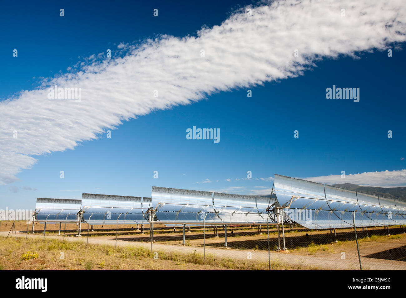 La Andasol solar power station vicino a Guadix in Andalusia, Spagna, Foto Stock