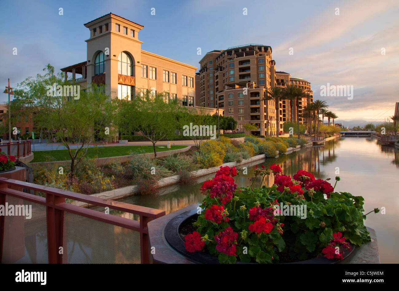 Scottsdale Waterfront, Scottsdale, Arizona. Foto Stock