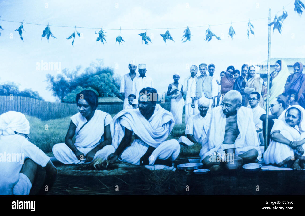 Il Mahatma Gandhi, Giorno di indipendenza il 12 marzo 1930 Foto Stock