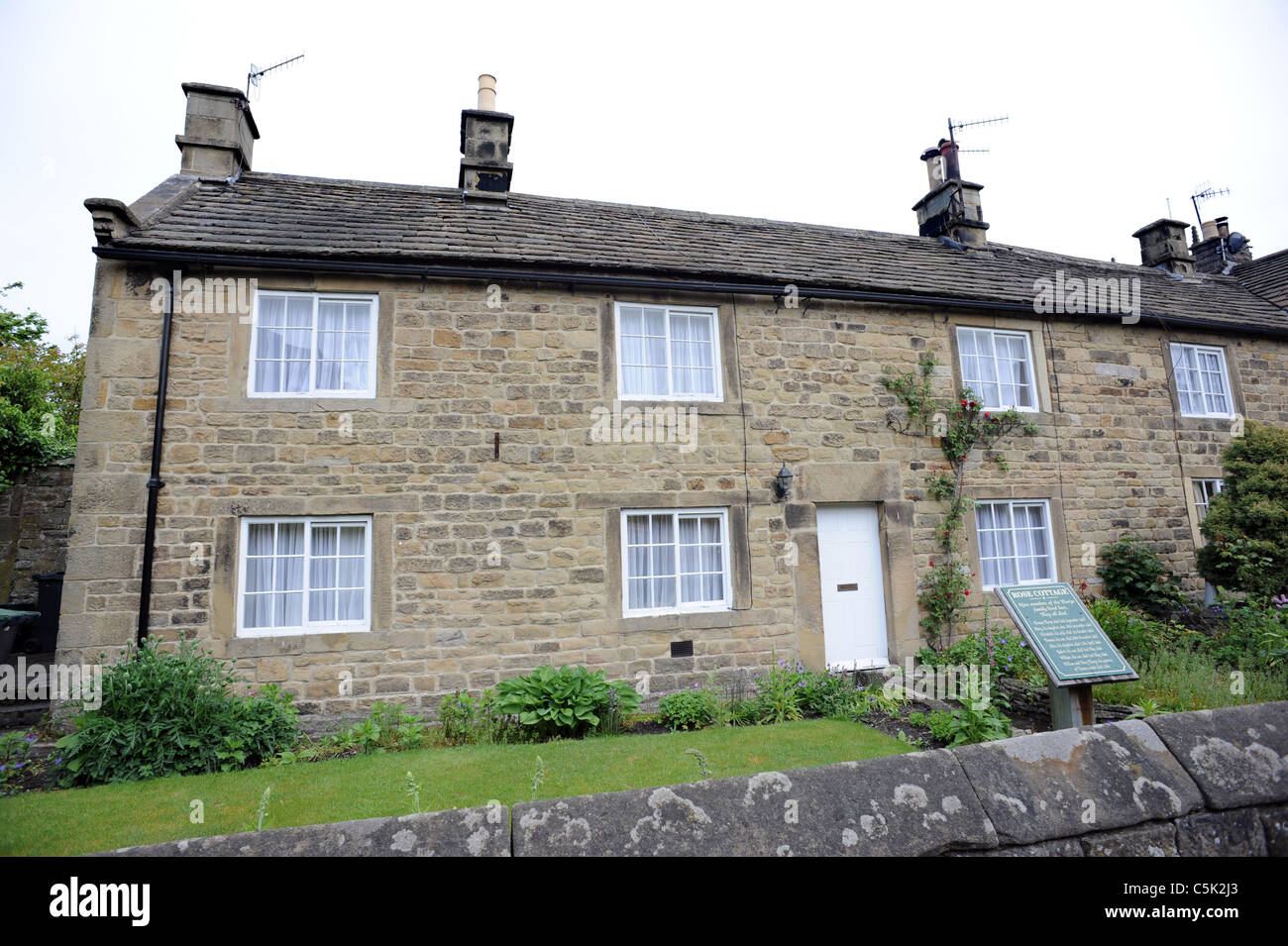 Il cottage di peste nel villaggio di Eyam Foto Stock