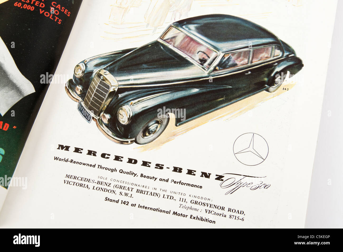 Illustrazione di Mercedes-Benz tipo 300 da "Autocar' magazine del 23 ottobre 1953 Foto Stock