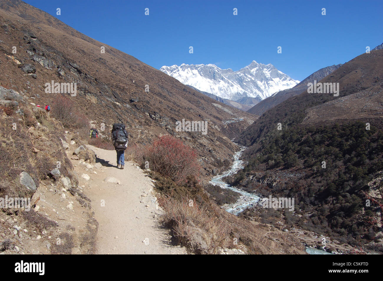 Sulla strada per il Campo Base Everest Foto Stock