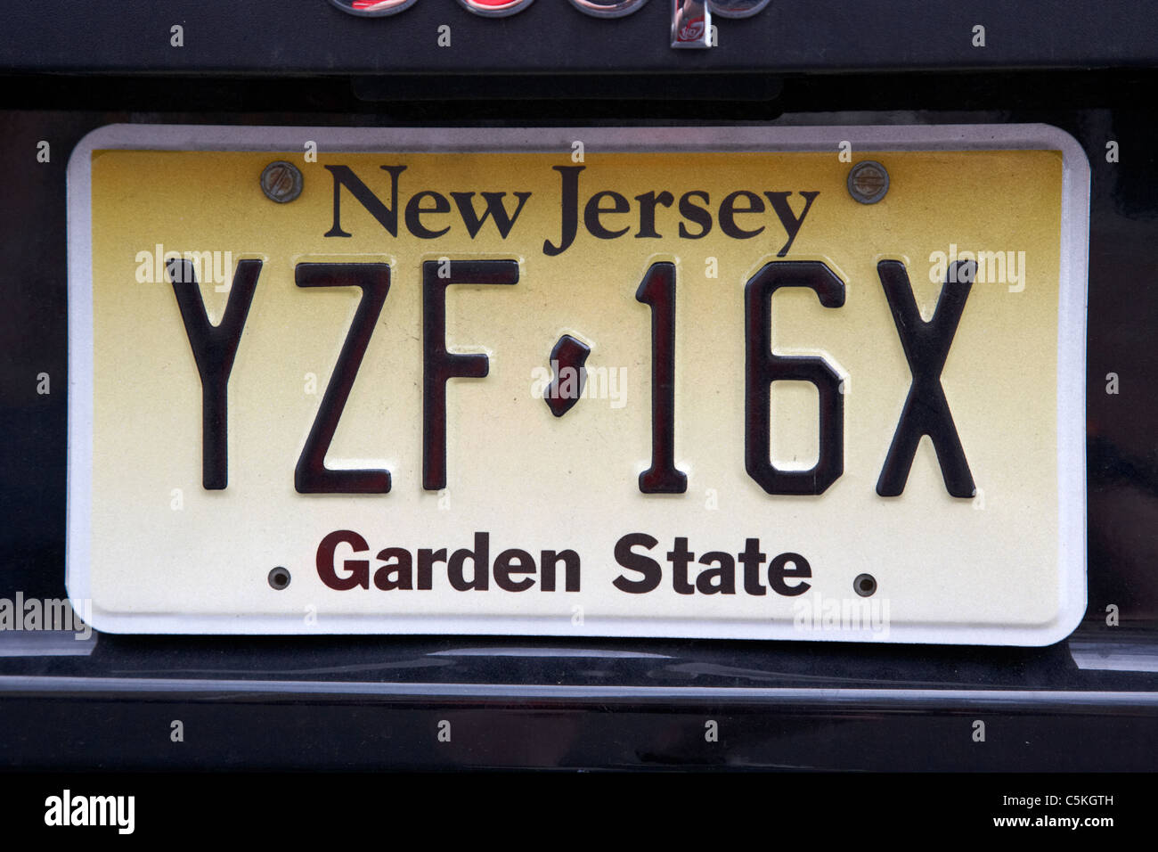 New Jersey Garden State veicolo piastra licenza di stato USA Foto Stock