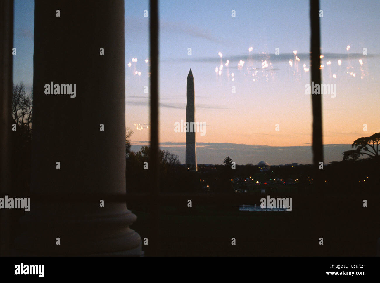 Vista dalla Casa Bianca a Washington DC Foto Stock