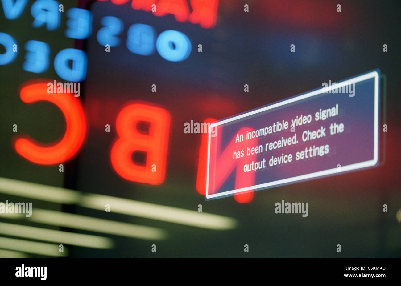 La NBC display video, Rockefeller Center, NYC Foto Stock