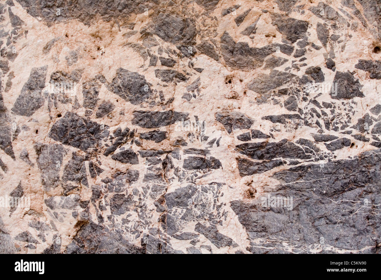 Il bianco e il grigio della pietra terrazzo texture, Death Valley, CA Foto Stock