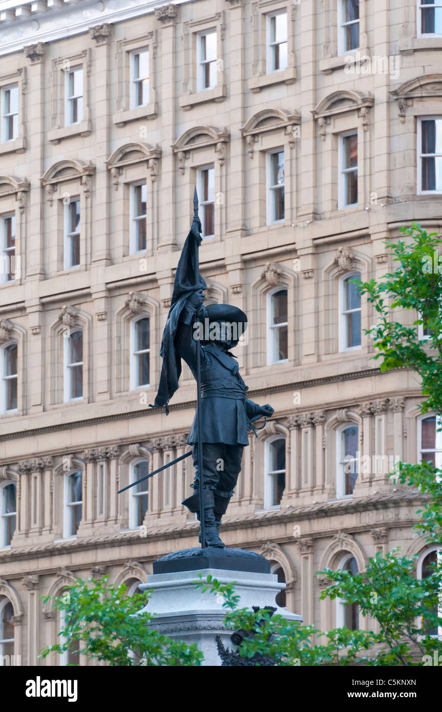 Place d'armes square Jacques Cartier statua Old Montreal Foto Stock