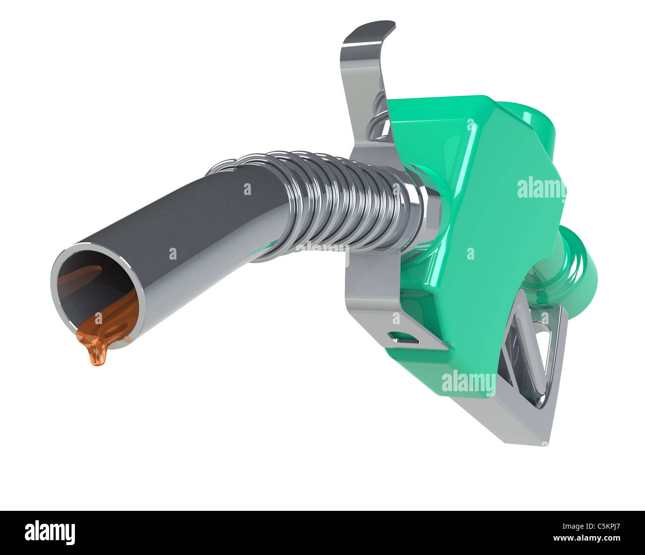 Verde ugello di gas maniglia. Isolato Foto Stock