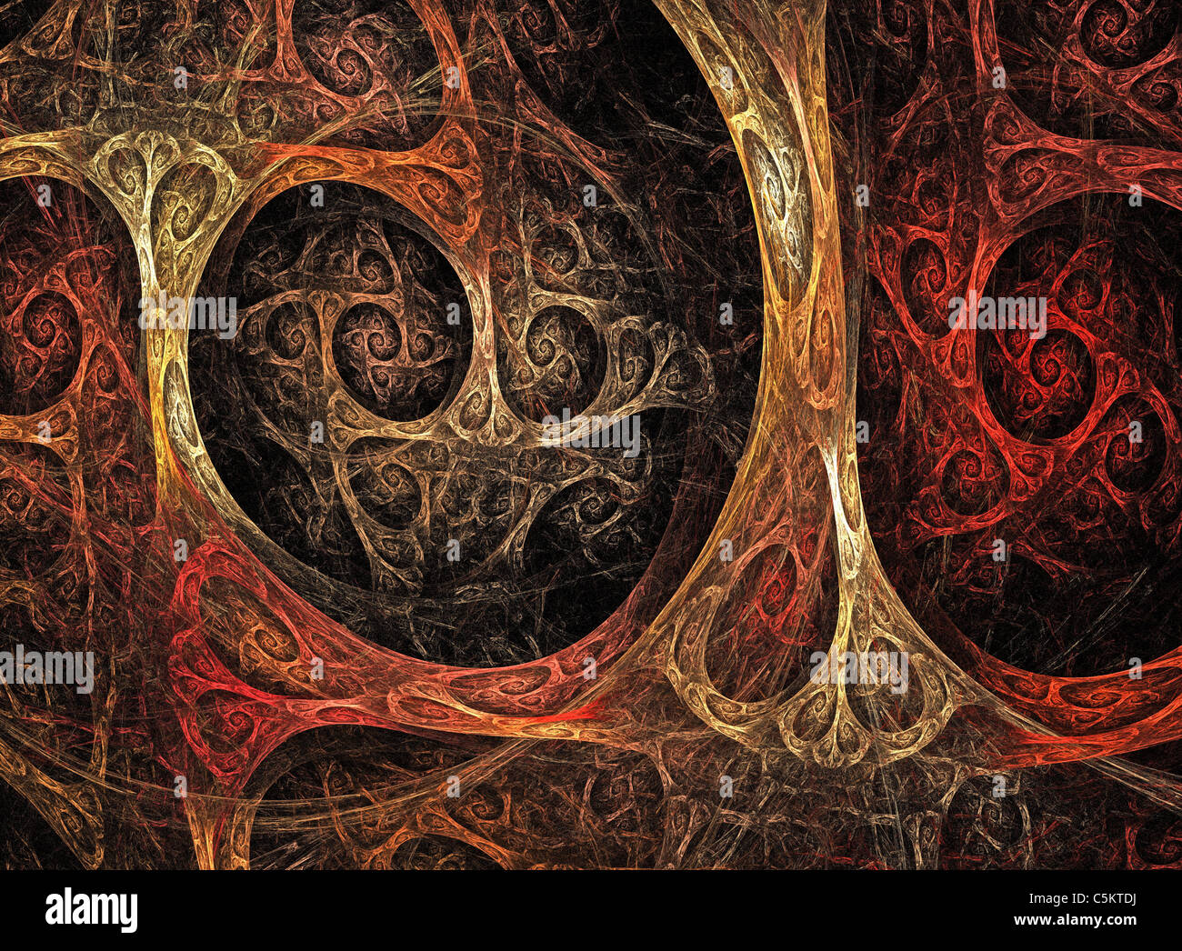 Un complesso di Fractal fiamma creati utilizzando le apofisi programma per computer Foto Stock