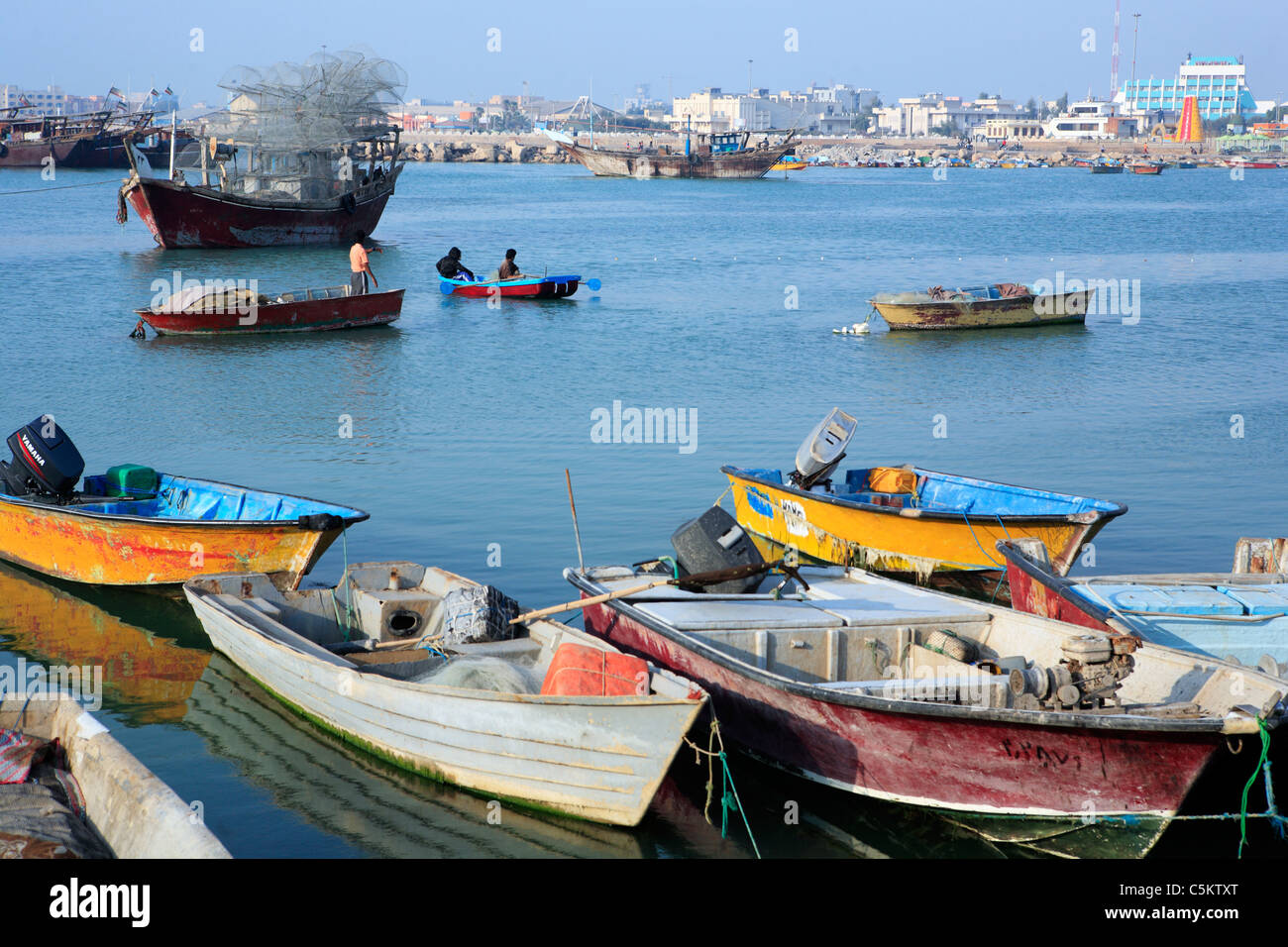 Tradizionale Golfo Persico (bandari) navi, Bushehr, provincia Bushehr, Iran Foto Stock