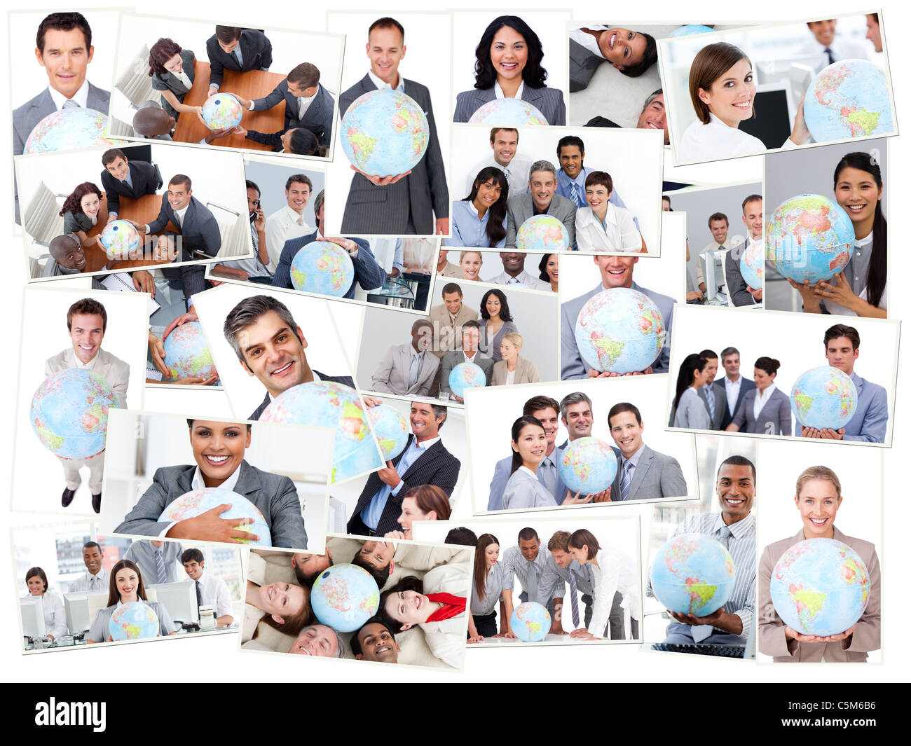 Collage di gente di affari Foto Stock