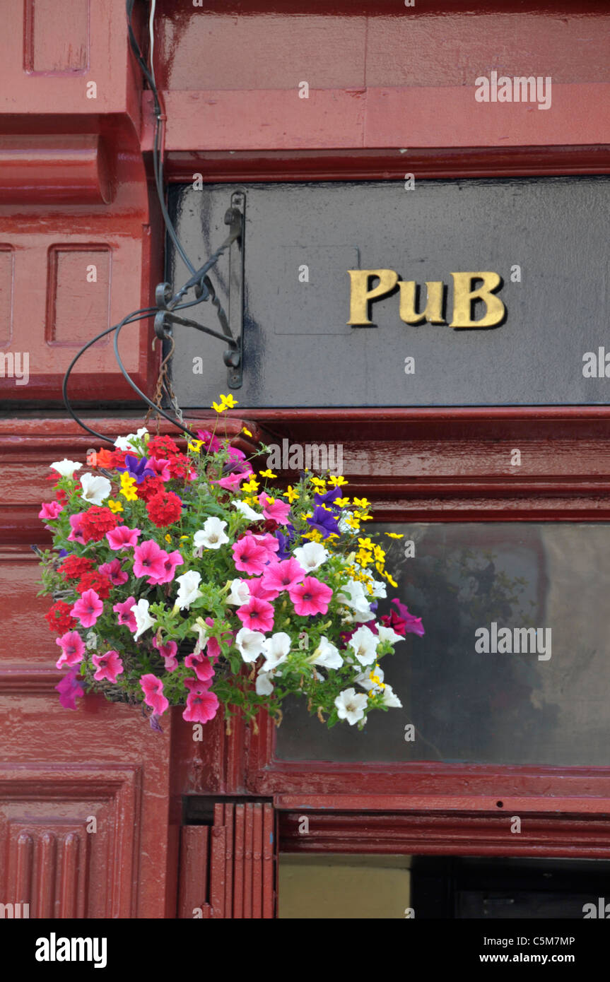 Segno di Pub di Dublino, Irlanda Foto Stock