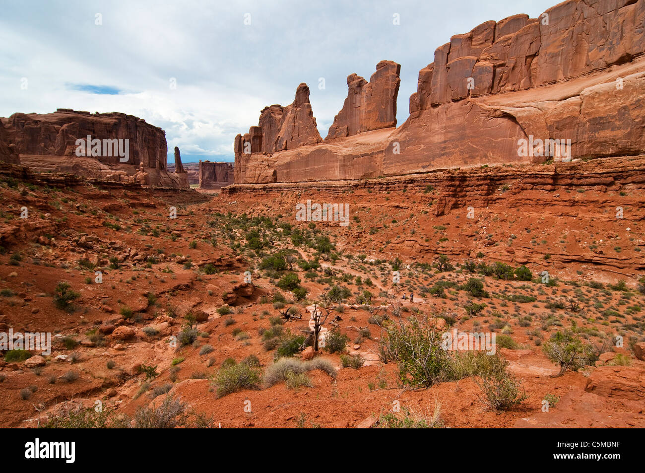 Torre di Babele formazione di roccia, Park Avenue Trail Arches National Park, Moab, Utah, Stati Uniti d'America Foto Stock