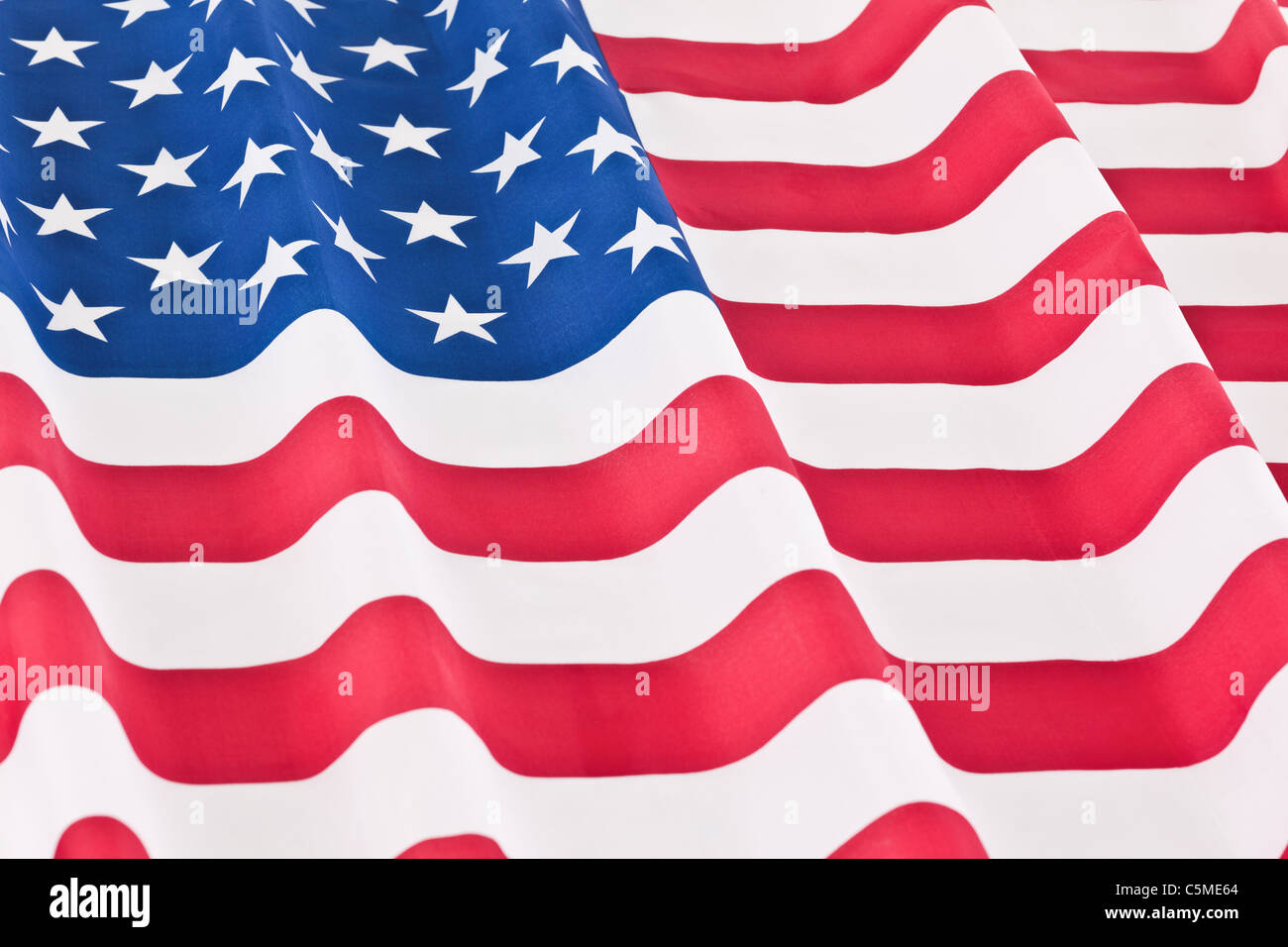 Bandiera degli Stati Uniti increspata Foto Stock
